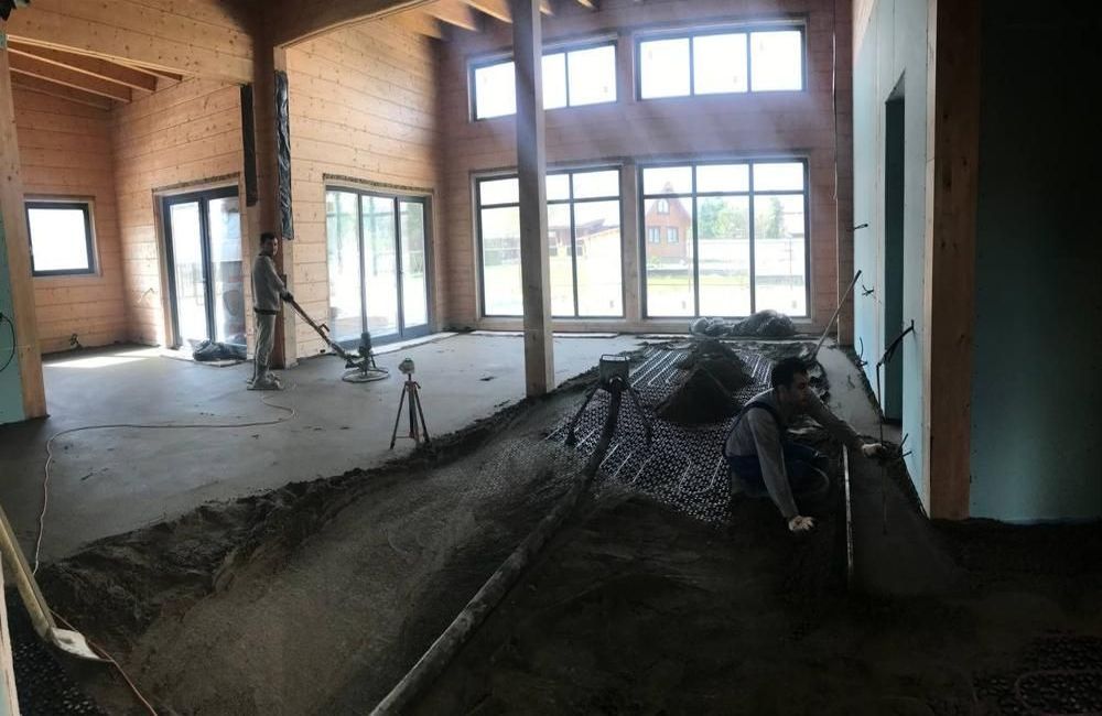 В чём технология полусухой стяжки на пол полуручкой? полусухая стяжка пола в деревянном доме