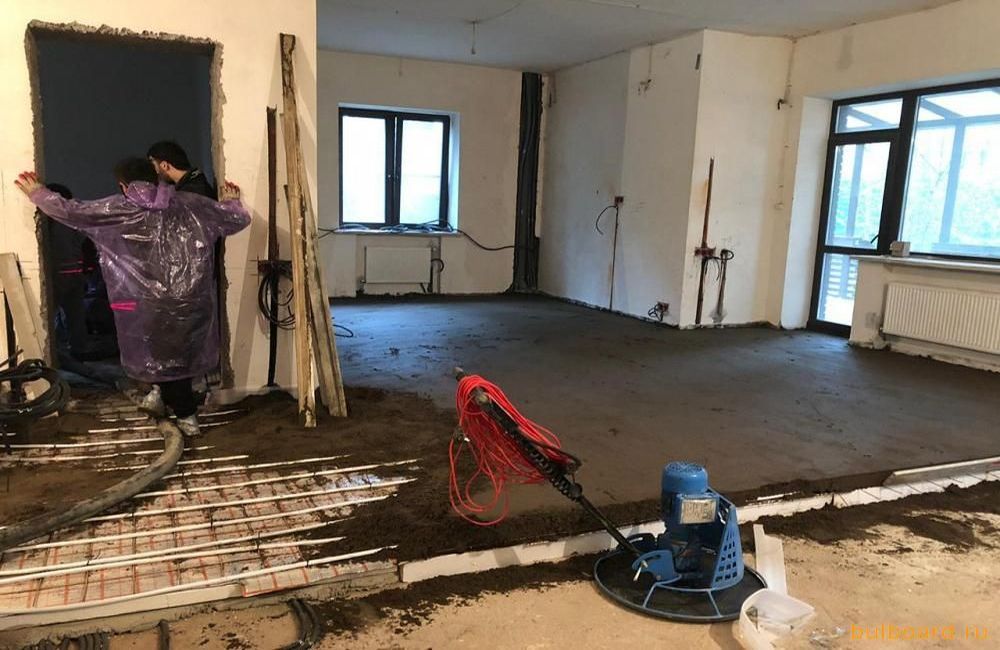 полусухая стяжка на плиту