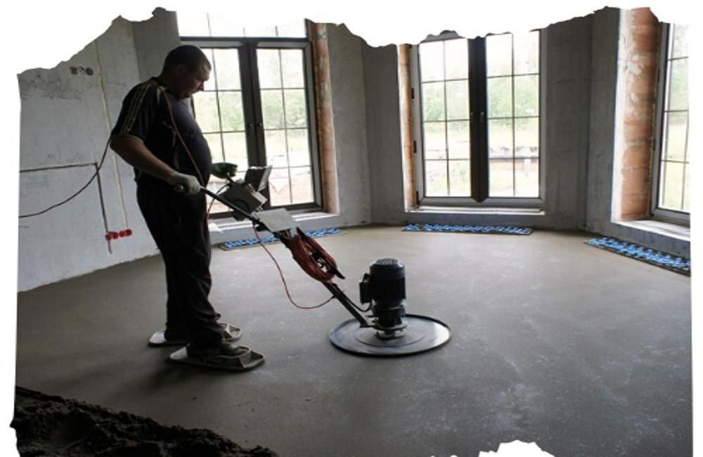 полусухая стяжка пола квадратный