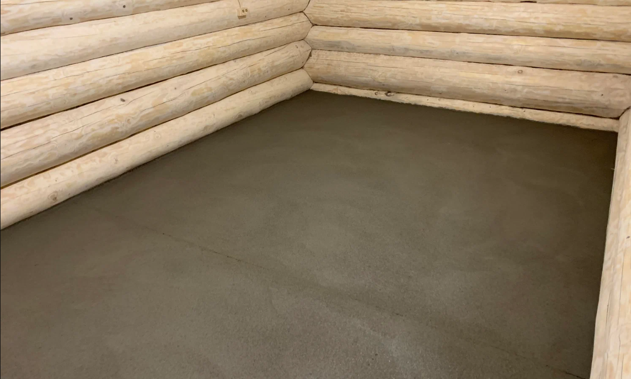 полусухая стяжка в бане