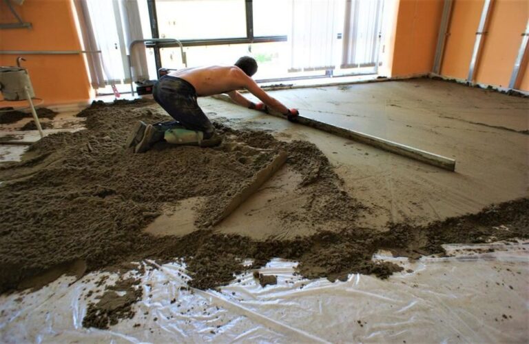 полусухая стяжка в квартире за день