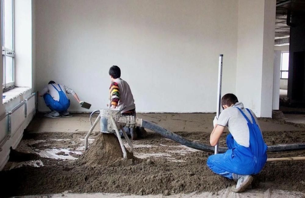 стяжка полусухая с фиброволокном